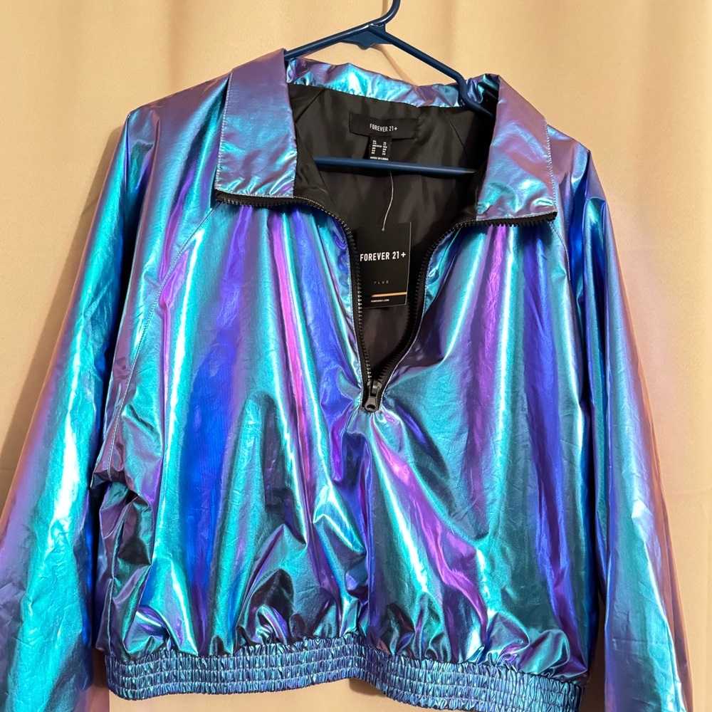 Forever 21 Metallic Windbreaker Jacket (1x)